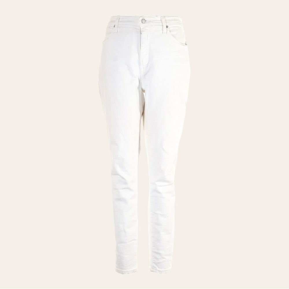 Madewell 9” High Rise Skinny Jeans White Plus Size 35T Tall Stretch Denim